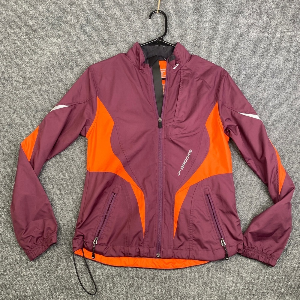 Brooks Element Running Jacket Womens Small Purple Orange Shelter Technology